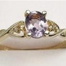 Genuine Amethyst Genuine Diamond Ring size 6