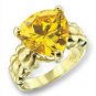 4ct trillion cut Golden Topaz Ring size 6