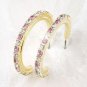 Pink Ice and Diamond Austrian Crystal Hoop Earrings