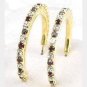 Ruby and Diamond Austrian Crystal Hoop Earrings