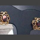 Genuine Garnet 14K Gold ep Earrings