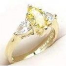 Simulated Canary Diamond Ring size 4