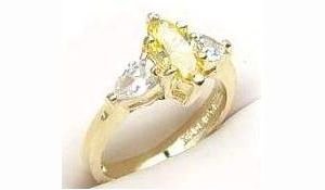 Simulated Canary Diamond Ring size 4