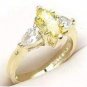 Simulated Canary Diamond Ring size 4