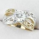 Gold and Platinum ep Diamond cz Ring size 5