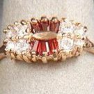 Genuine Citrine and Diamond CZ Ring size 7
