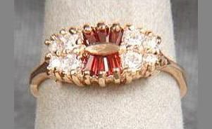 Genuine Citrine and Diamond CZ Ring size 6