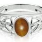 Genuine Tiger Eye 925 Silver Filigree Ring size 8