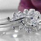 2 Solid 925 Silver Interlocking Diamond CZ Rings size 10