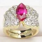 Stunning Ruby Spinel & Diamond cz Ring size 11