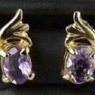 Genuine Amethyst 14K Gold Earrings