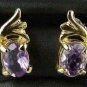 Genuine Amethyst 14K Gold Earrings