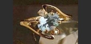 Genuine Blue Topaz Genuine Diamond Ring size 11