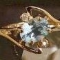 Genuine Blue Topaz Genuine Diamond Ring size 9