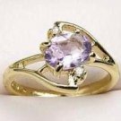 Genuine Amethyst Genuine Diamond Ring size 4