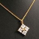 Princess cut Diamond CZ Gold ep Pendant Necklace