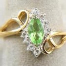 Simulated Peridot Diamond cz Ring size 5