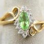 Simulated Peridot Diamond cz Ring size 5