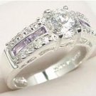 Genuine Amethyst Diamond CZ Ring size 9