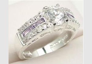 Genuine Amethyst Diamond CZ Ring size 9