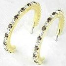 Garnet and Diamond Austrian Crystal Hoop Earrings