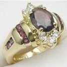 2ct GENUINE Garnet and Diamond cz Ring size 10