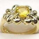 Genuine Citrine Genuine Diamond Ring with a secret size 9