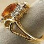 Simulated Golden Topaz Diamond cz Ring size 5