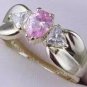 Exquisite Pink Sapphire and Diamond Ring size 5