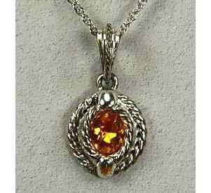 5ct simulated Golden Topaz Pendant