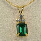 2ct Simulated Emerald Pendant
