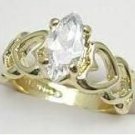 Spectacular Genuine White Topaz Ring size 4