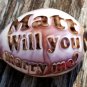 'Will you marry me?' Engraved On A Tiger Cowrie Seashell. Personalize by adding a name