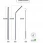 8 stainless steel straws + 2 brushes + 1 Linen Pouch - 2 different sizes of straws