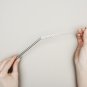 Stainless steel straw set 4 straws - 2 cotton brushes - 1 linen pouch - 1 wooden carry case