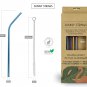 4 Different Color Stainless Steel Straw Set + Cotton Brush