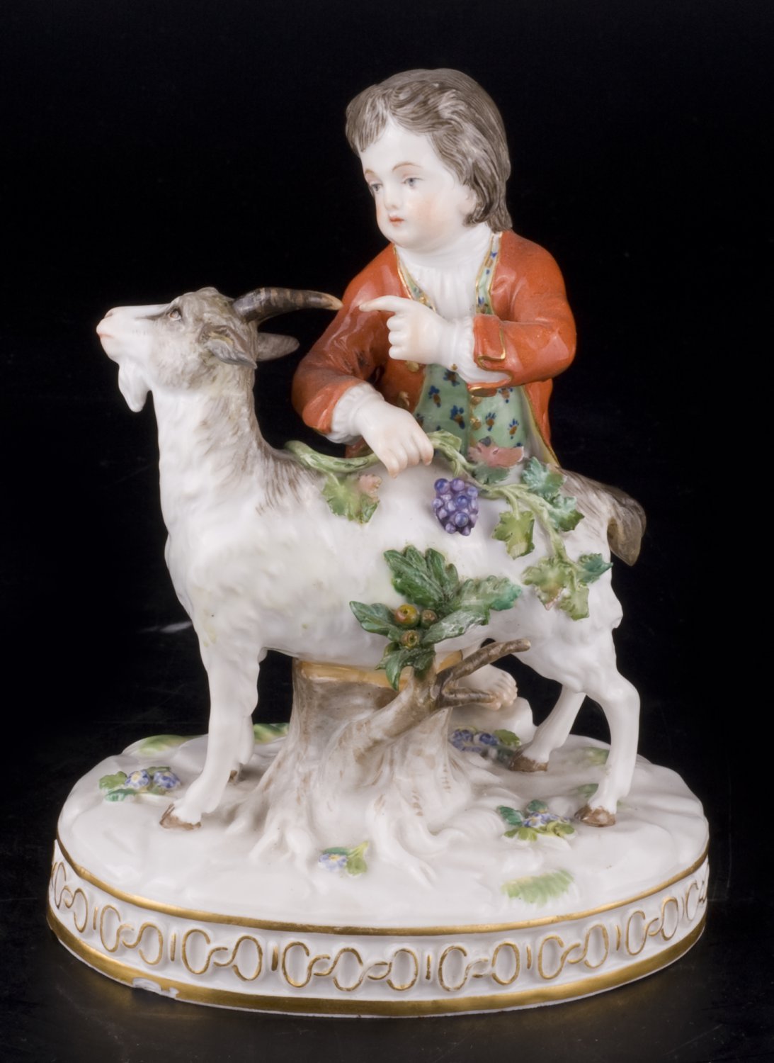 Decor Art. Germany. Meissen Figurine. A Boy with a goat.