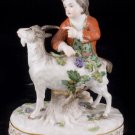 Decor Art. Germany. Meissen Figurine. A Boy with a goat.