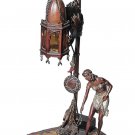 Decor Art. Austria. Chotka Bronze Lamp Arab girl playing with a puma.