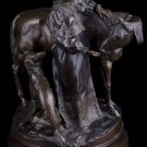 Decor Art. Russia. Bronze Sculpture. A girl with a horse and a dog.