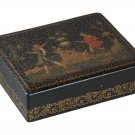 Decor Art. Russia. Papier Mache Jewelry box with a folk genre scene.