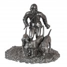 Decor Art. 19th-20th cent. Bronze Sculpture. Hunter with three dogs.