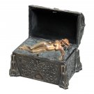 Decor Art. Austria. Titze Bronze Gag figurine A chest with a nude girl inside.