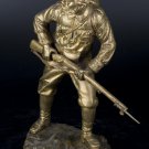 Decor Art. France. Bronze.  Sculpture. Soldier with a gun and ice pick.