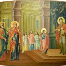 Decor Art. Russia. Icon Icon. Installation of The Holy Virgin to the temple.