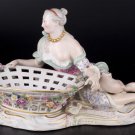 Decor Art. Germany. Meissen Decorative tray. A Young Girl with a vase.
