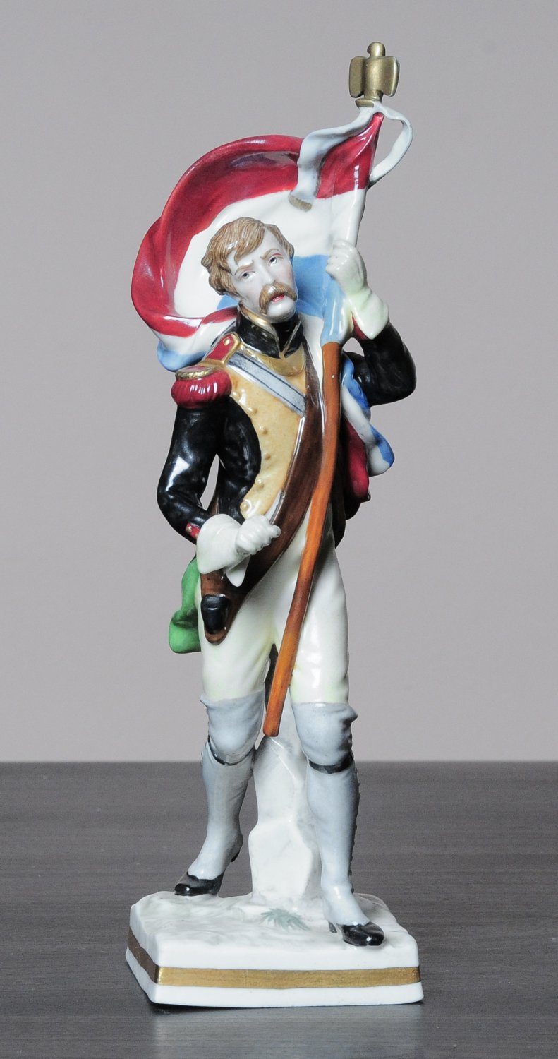 Decor Art. Figurine Standard-bearer From the â��Soldiers of Napoleon's armyâ��