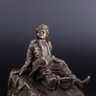 Decor Art. Russia. Bronze. Sculpture. A boy on the sled.