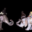 Decor Art Germany Meissen Two sculptures Persian woman and man on elephants