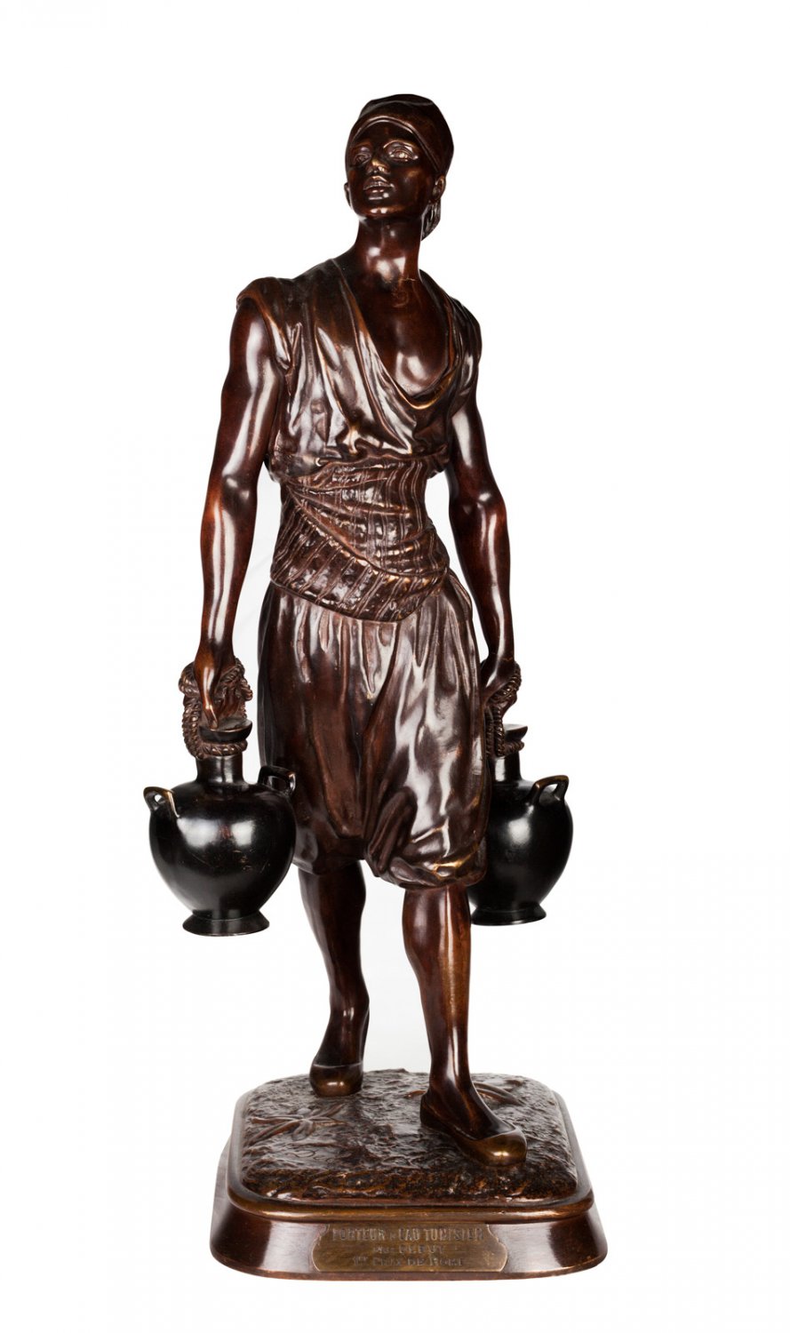 Decor Art. France. Bronze Sculpture. Tunisian waterman.
